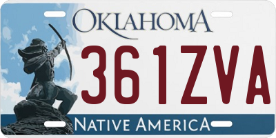 OK license plate 361ZVA