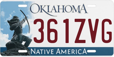 OK license plate 361ZVG