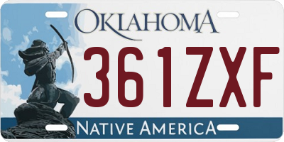 OK license plate 361ZXF