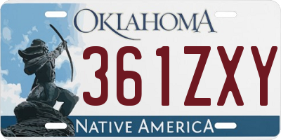 OK license plate 361ZXY