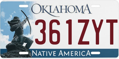 OK license plate 361ZYT