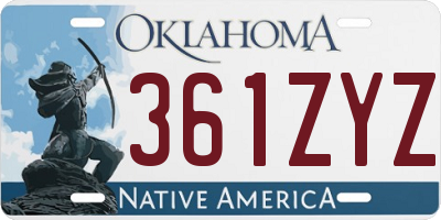 OK license plate 361ZYZ