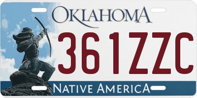 OK license plate 361ZZC