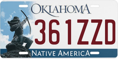 OK license plate 361ZZD