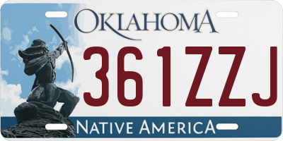 OK license plate 361ZZJ