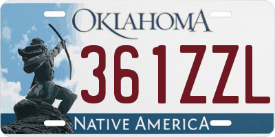 OK license plate 361ZZL