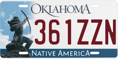 OK license plate 361ZZN