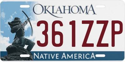 OK license plate 361ZZP