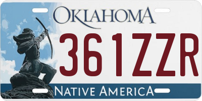 OK license plate 361ZZR