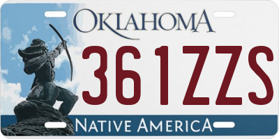 OK license plate 361ZZS