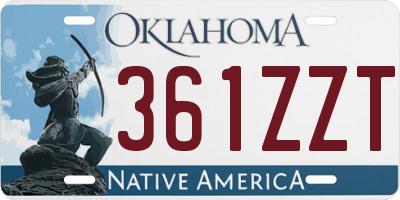 OK license plate 361ZZT