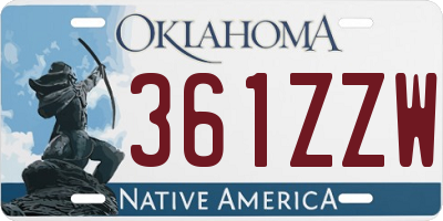 OK license plate 361ZZW