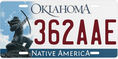 OK license plate 362AAE