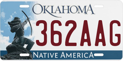 OK license plate 362AAG