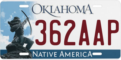 OK license plate 362AAP