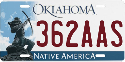 OK license plate 362AAS
