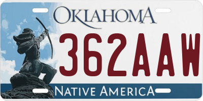 OK license plate 362AAW