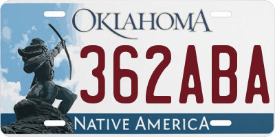 OK license plate 362ABA