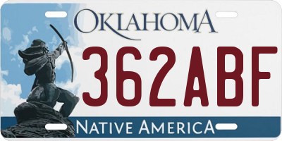 OK license plate 362ABF