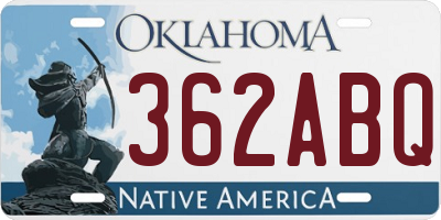 OK license plate 362ABQ