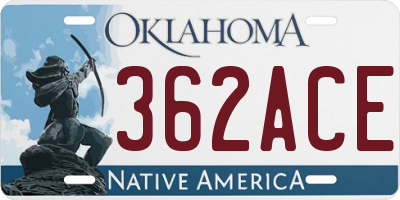 OK license plate 362ACE