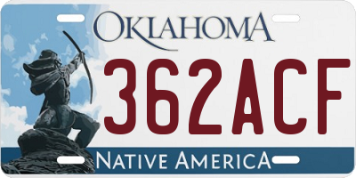 OK license plate 362ACF