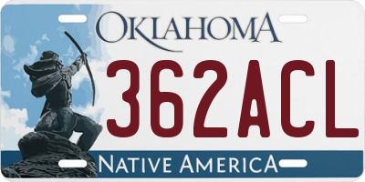 OK license plate 362ACL