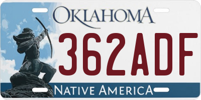 OK license plate 362ADF