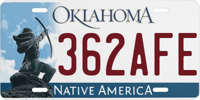 OK license plate 362AFE