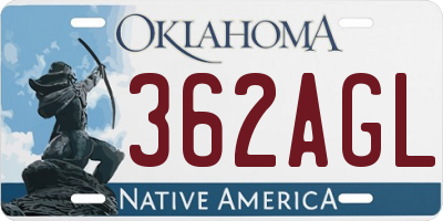 OK license plate 362AGL