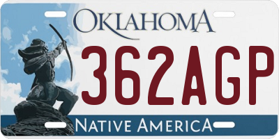 OK license plate 362AGP