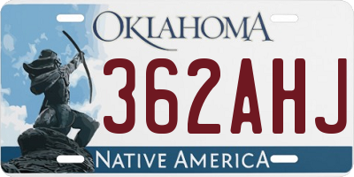 OK license plate 362AHJ