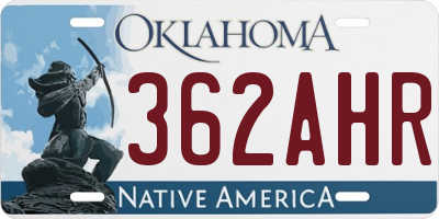 OK license plate 362AHR