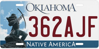 OK license plate 362AJF