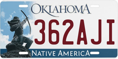 OK license plate 362AJI