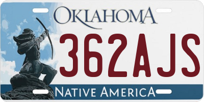 OK license plate 362AJS