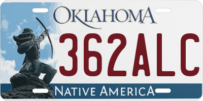 OK license plate 362ALC