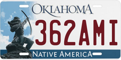 OK license plate 362AMI