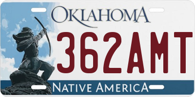 OK license plate 362AMT