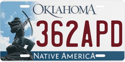 OK license plate 362APD