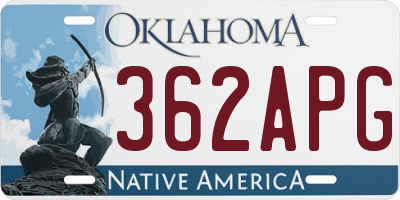 OK license plate 362APG