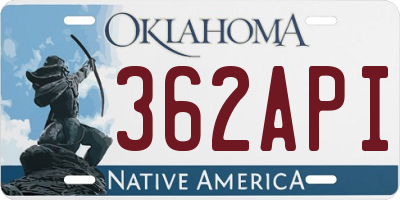 OK license plate 362API