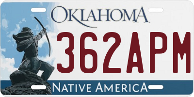 OK license plate 362APM