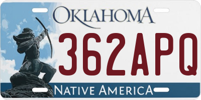 OK license plate 362APQ