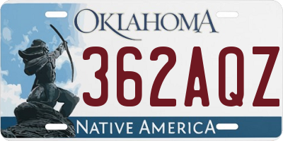 OK license plate 362AQZ