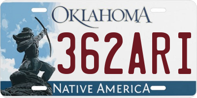 OK license plate 362ARI
