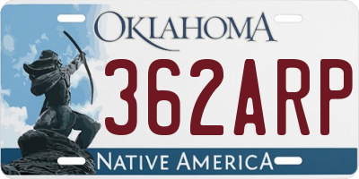 OK license plate 362ARP