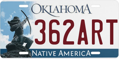 OK license plate 362ART
