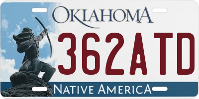 OK license plate 362ATD