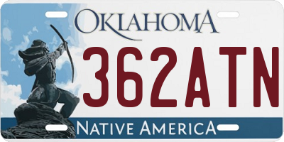 OK license plate 362ATN
